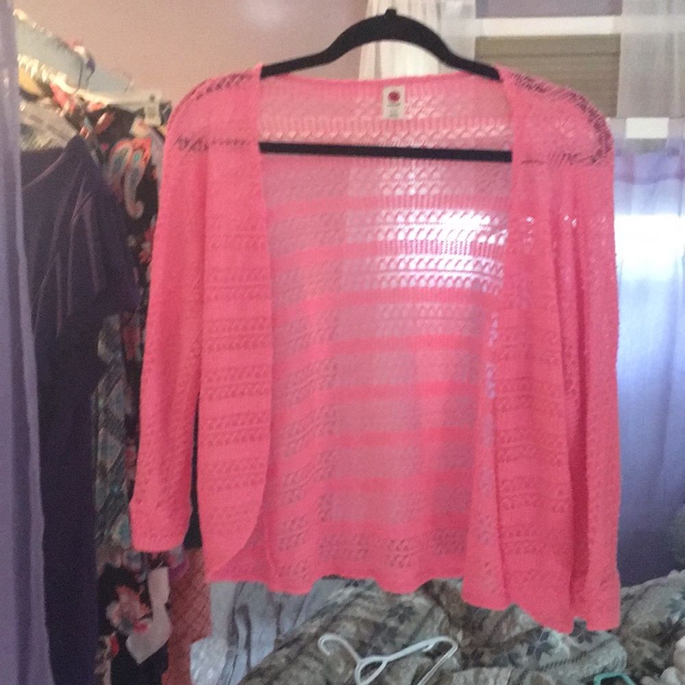 Pink cover up/cardigan/sweater